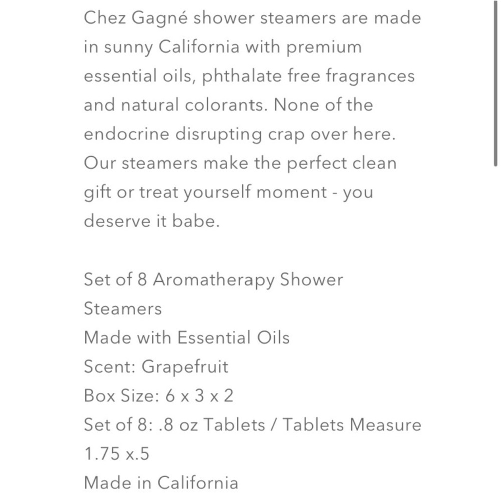 Chez Gagné Grapefruit Shower Steamers - Picture 5 of 7